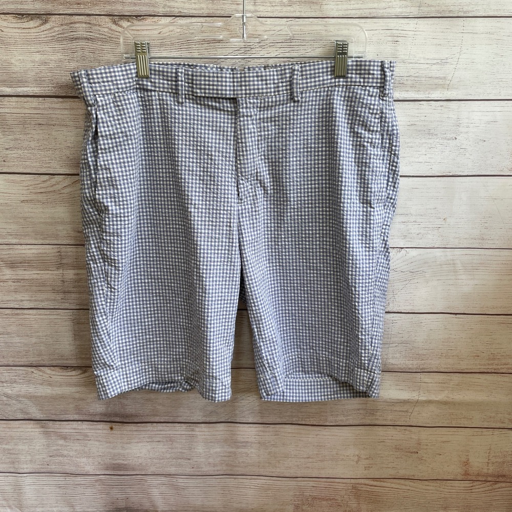 POLO RALPH LAUREN SEERSUCKER SHORTS IN BLUE AND WHITE CHECKS